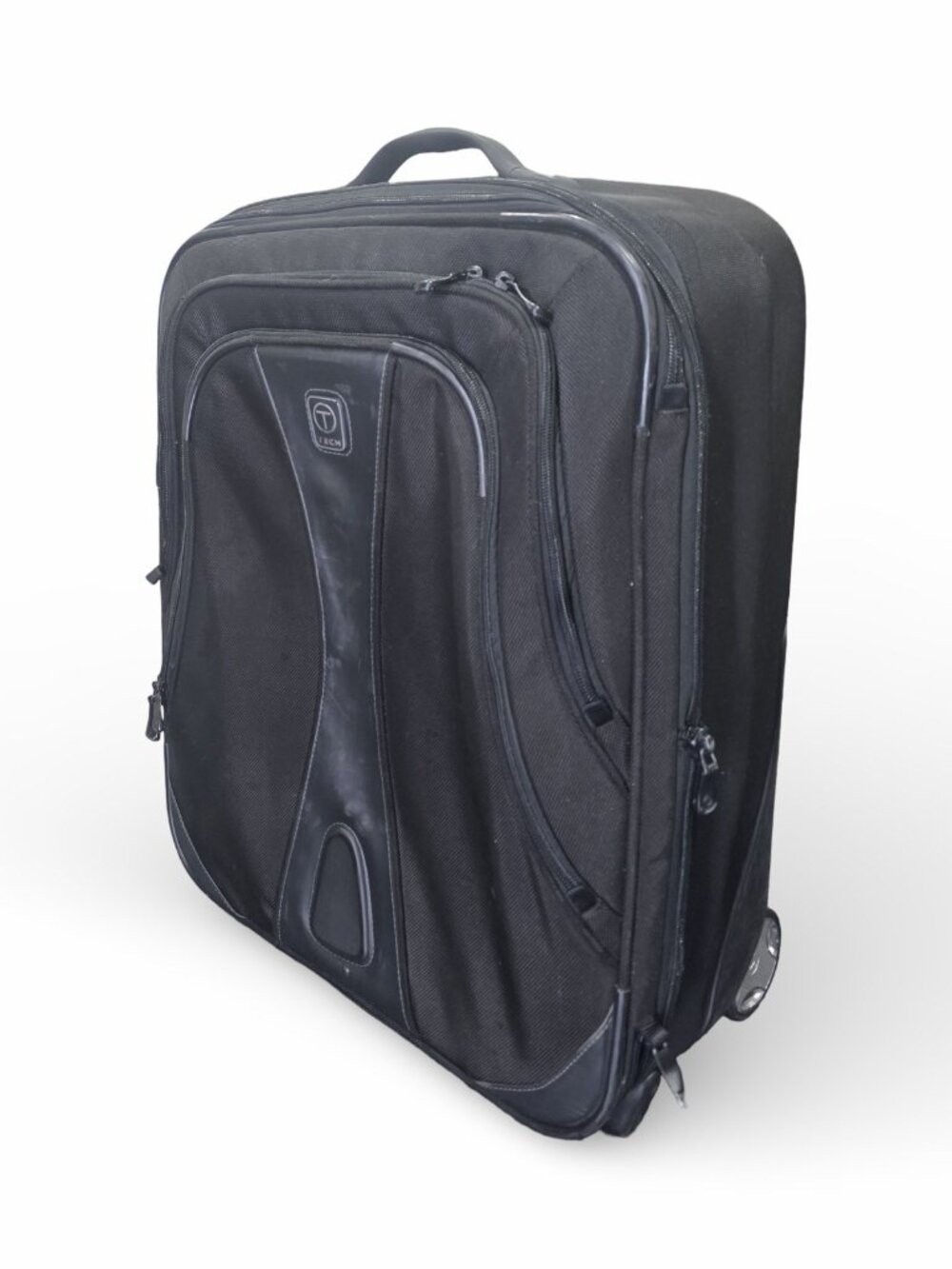 T-Tech by TUMI Black Expandable Rolling Carry On Suitcase 21" Ballistic Nylon
